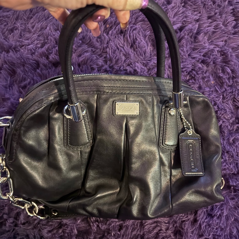 Coach Chic Black Leather Handbag - Picture 6 of 6